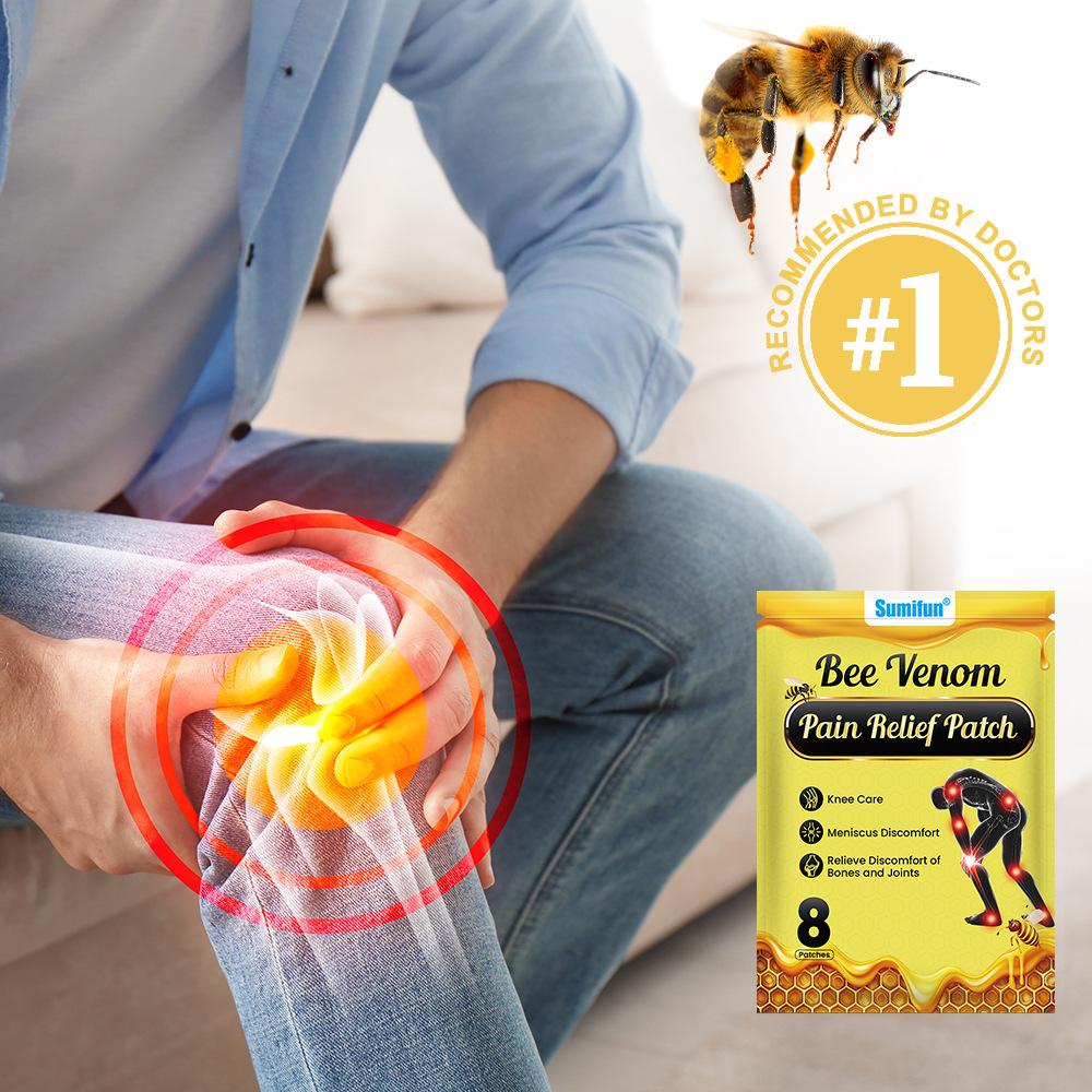 8/24/40Pcs Sumifun Bee Venom Knee Care Patch External Herbal Plaster Relieve Knee Meniscus Bone & Joint Discomfort Skin‑friendly Body Care Sticker