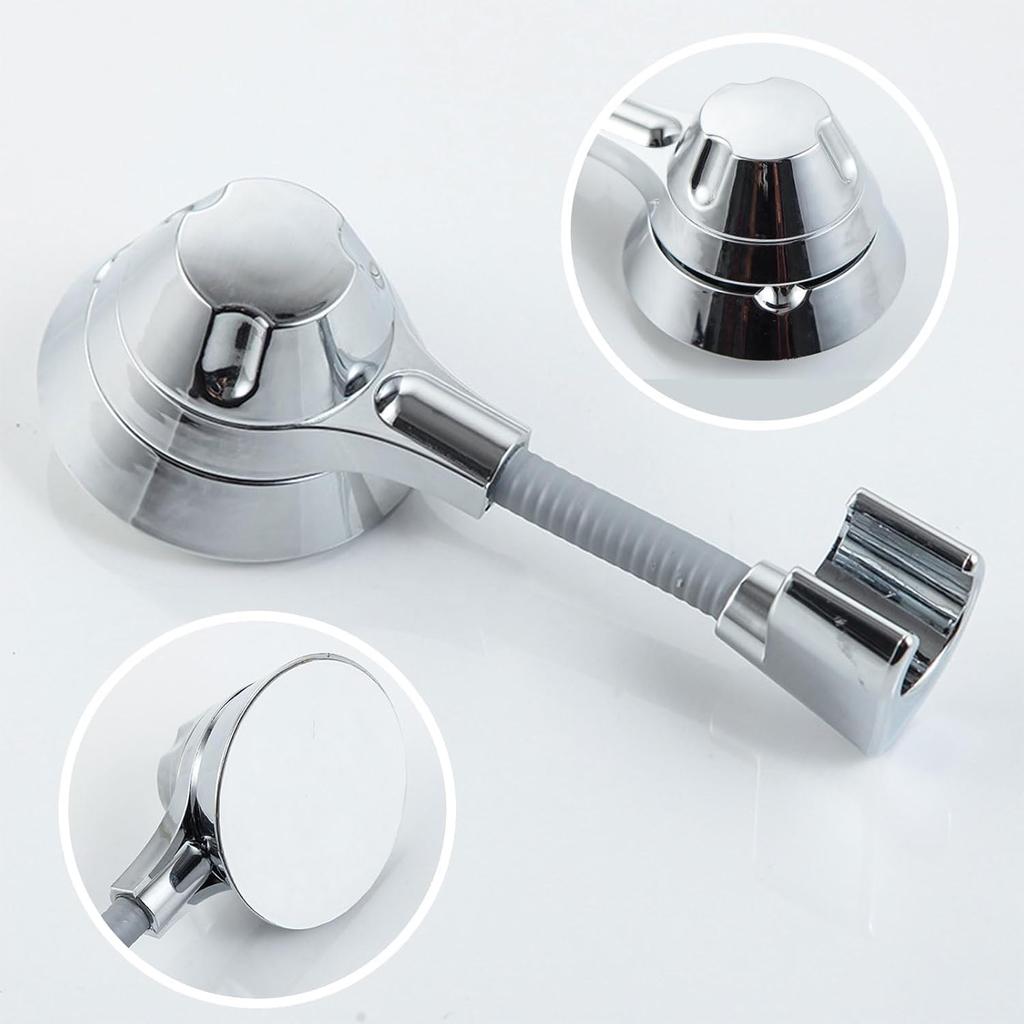 Suction Cup Shower Holder Adjustable Shower Head Holder Nozzle Handheld Holder Punch-Free Multi Angle Rotation Shower Bracket