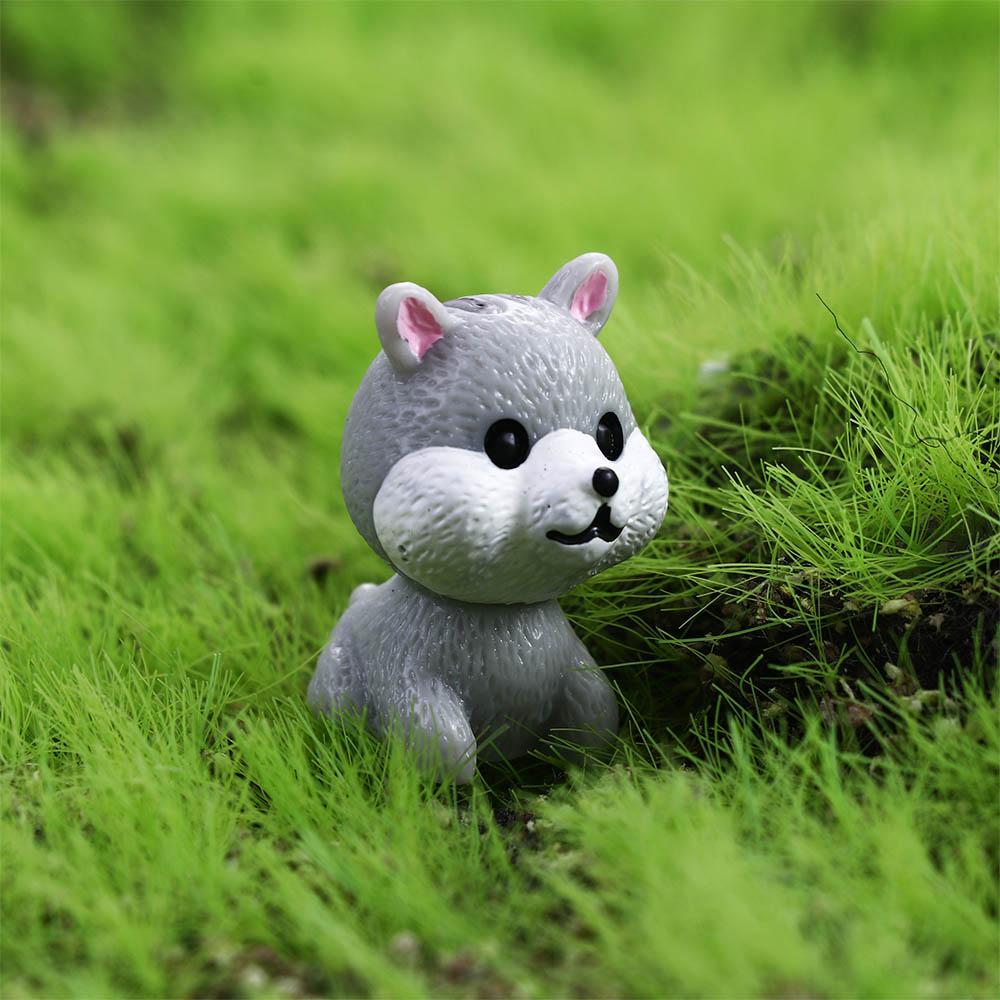 Home Decor Cute Resin Mini Puppy Statue Cake Decoration Dog Ornament Animal Miniature Figurines