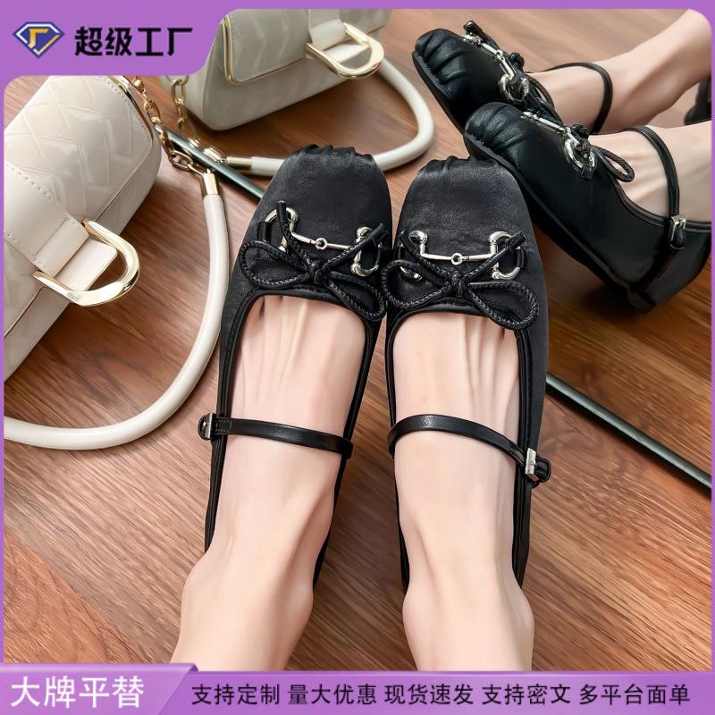 Grape mother 2025 spring new Korean version retro single shoes women wear high-end fashion ballet flats pleated
