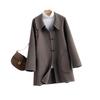Women's Mid-Length Wool Lapel Coat - 100% Wool, Double-Faced, Loose-Fit, Autumn/Winter