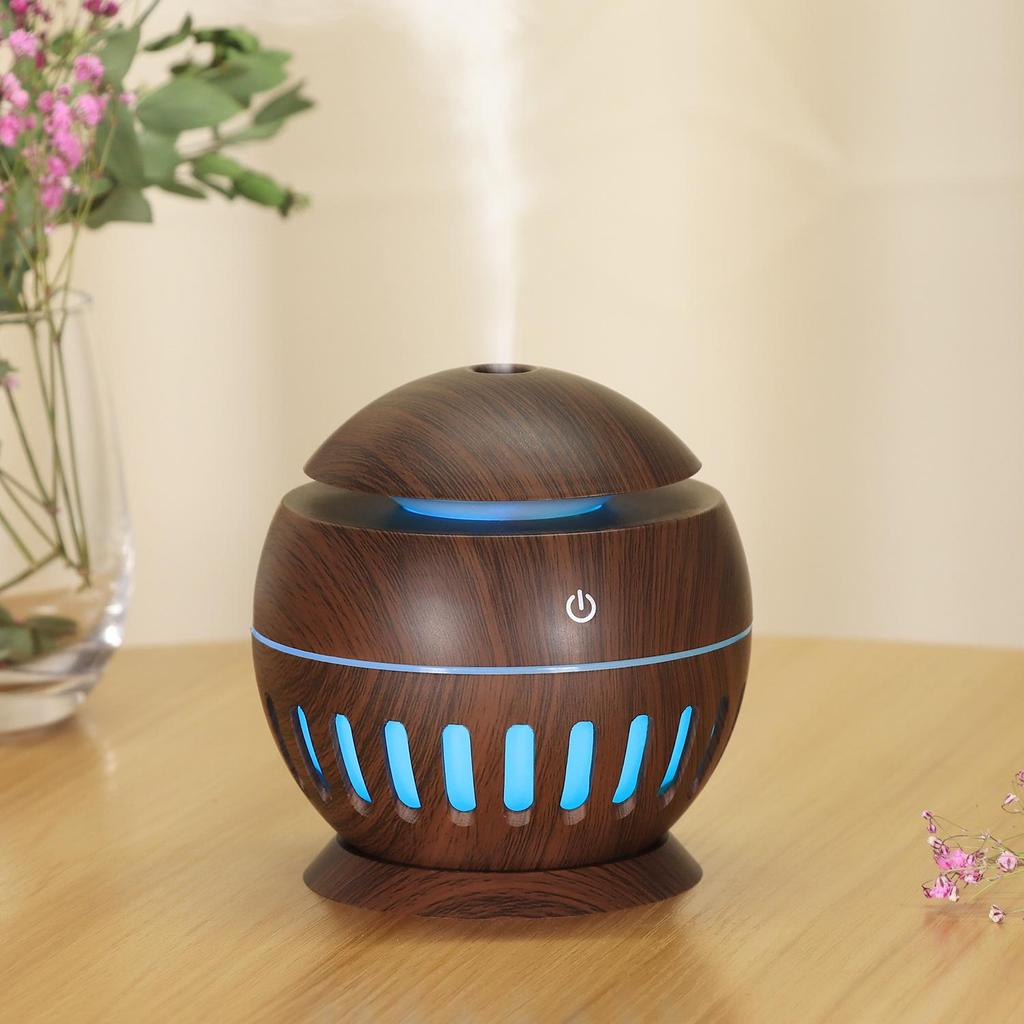 USB Wood Grain Humidifier & Air Purifier Desktop Atomizer