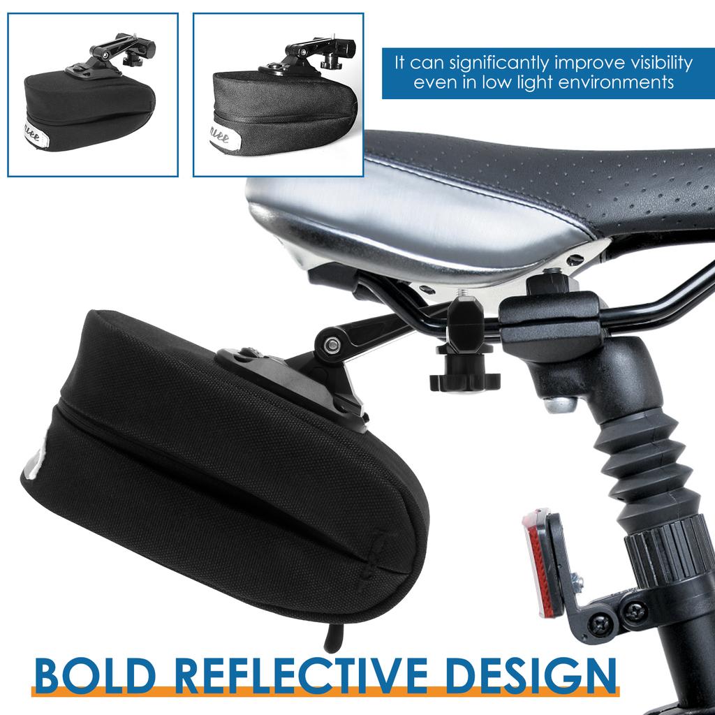 0.5L Bicycle Saddlebag Waterproof Under Bike Saddle Bag with Reflective Strip Universal Cycling Seat Pack Bag Bicycle Accessory