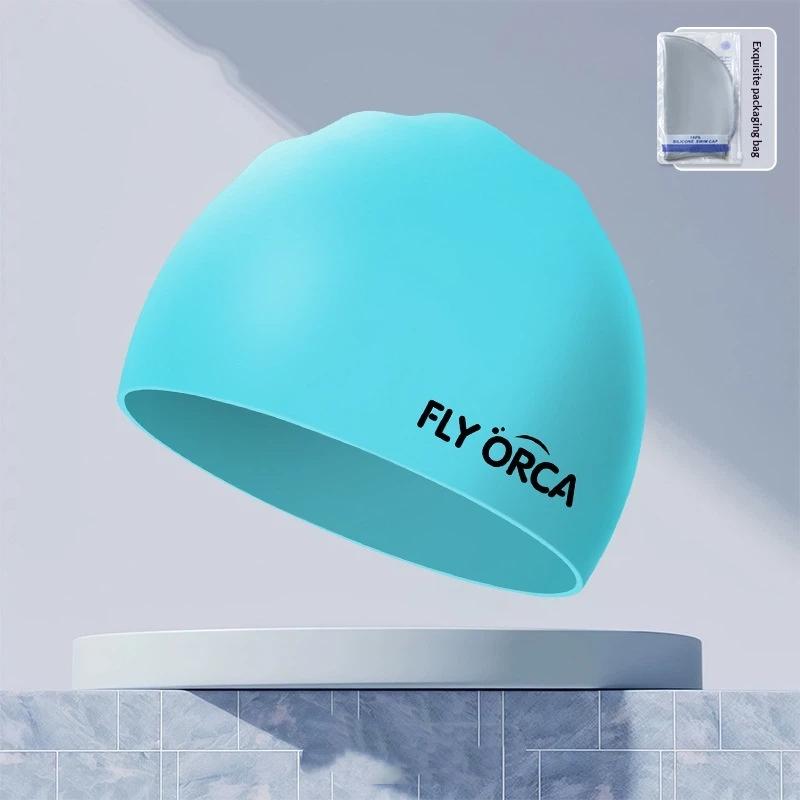 Gradient Silicone Swim Cap High Elasticity Waterproof Swimming Hat For Adults Pool Beach Water Sports