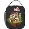 Frog and Red Mushroom Lunch Bag Lunch Box Lunch Tote Picnic Bags Insulated Cooler Travel Organizer