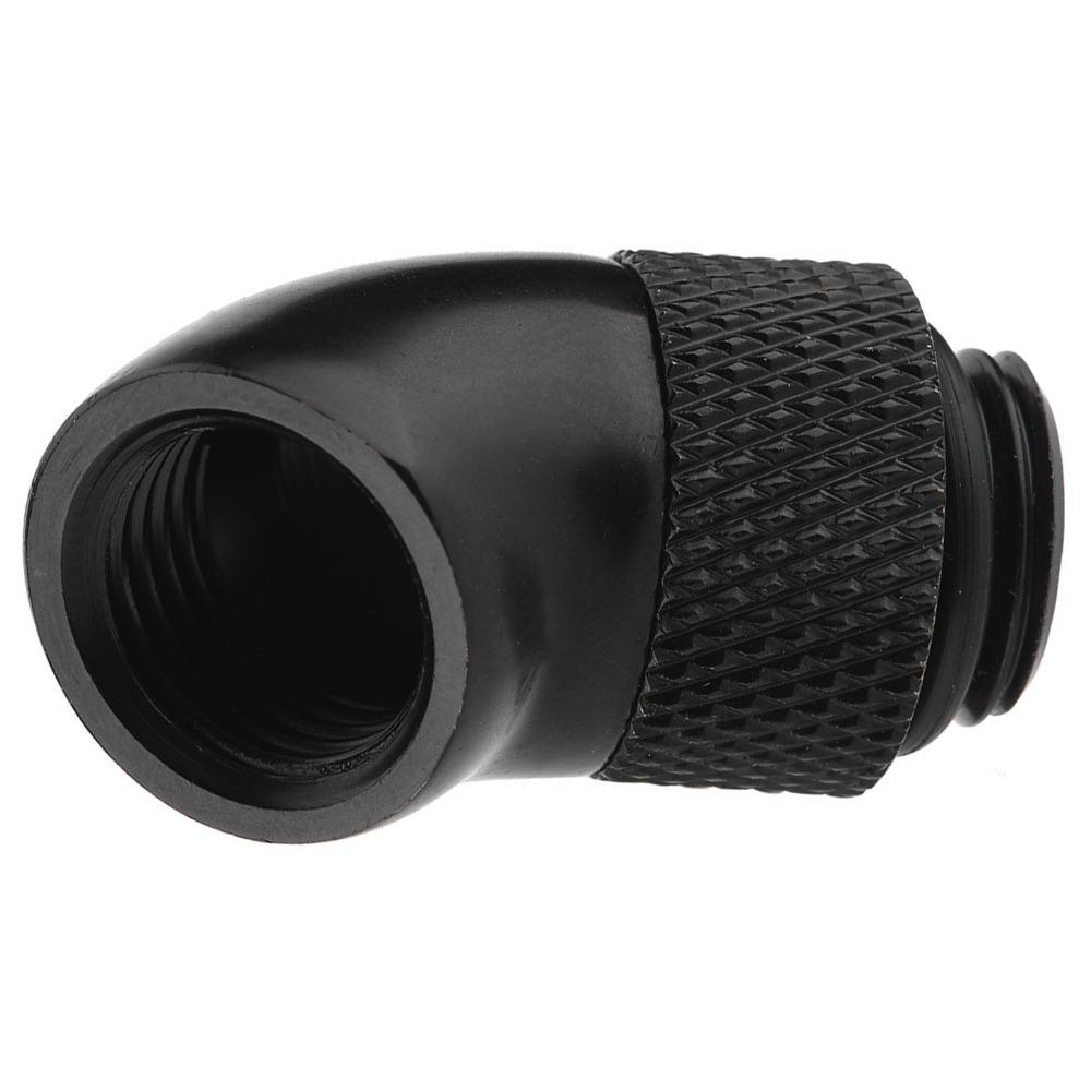2PCS Black Thread Adapter G1/4 Thread 45 Degree Bend Fitting Water Cooling Loop