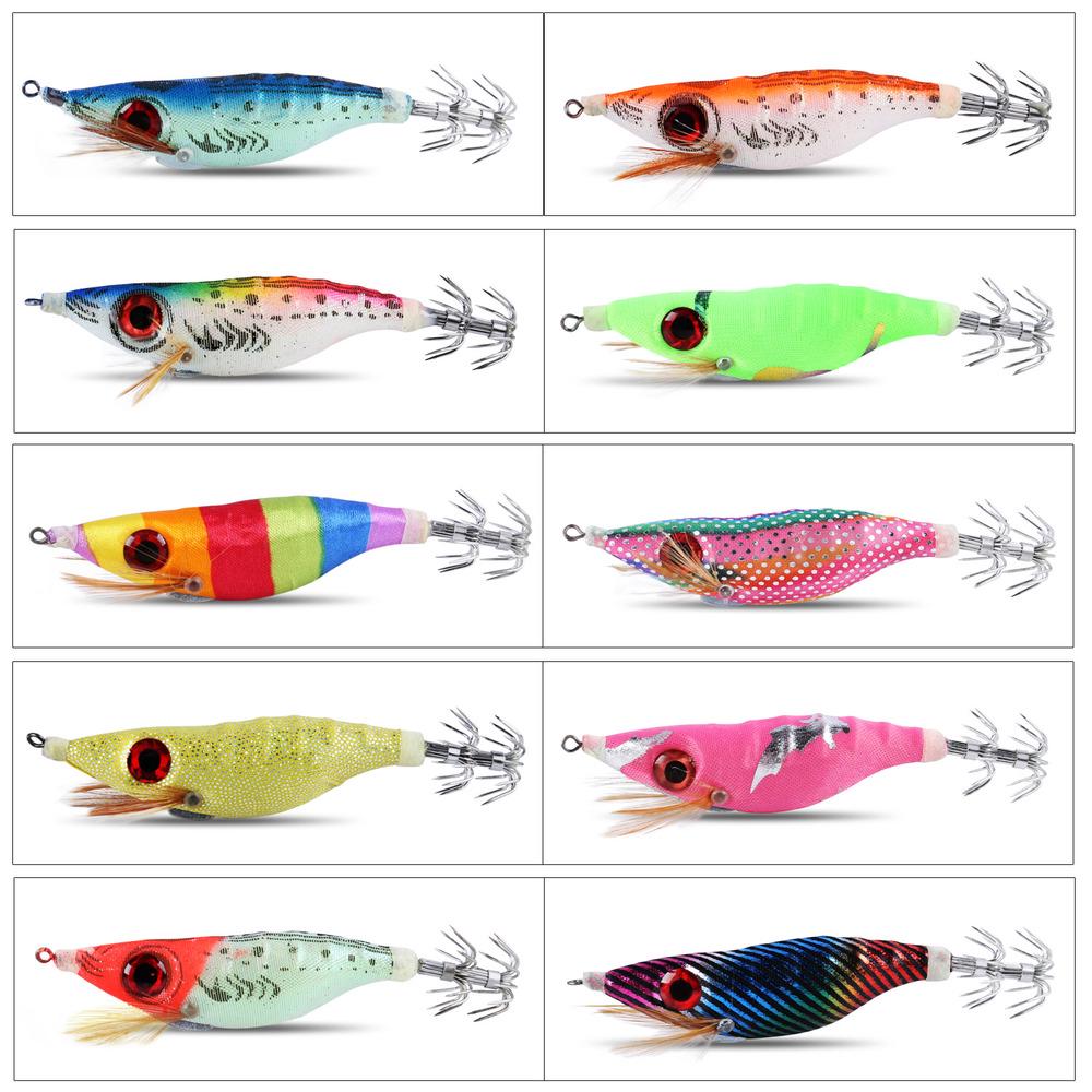 SOUGAYILANG Fishing Lures 3D Fishing Eyes Fishing Bait with Hooks Double Squid Hooks Artificial Bait