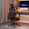 Gaming Chair with Footrest Black and Orange PU Leather