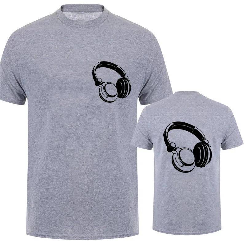 cotton 2024 New Headphones Print Casual Short-Sleeved Men's T-Shirt Music DJ Graphic Tee Gift Tshirt Funny Tee Shirt Vintage Streetwear