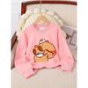 European sizes Kids' Crewneck Sweatshirt - Bear Holding Fish with Hat , Sportswear And Casual Wear, Soft And Comfortable, Children's Clothing
