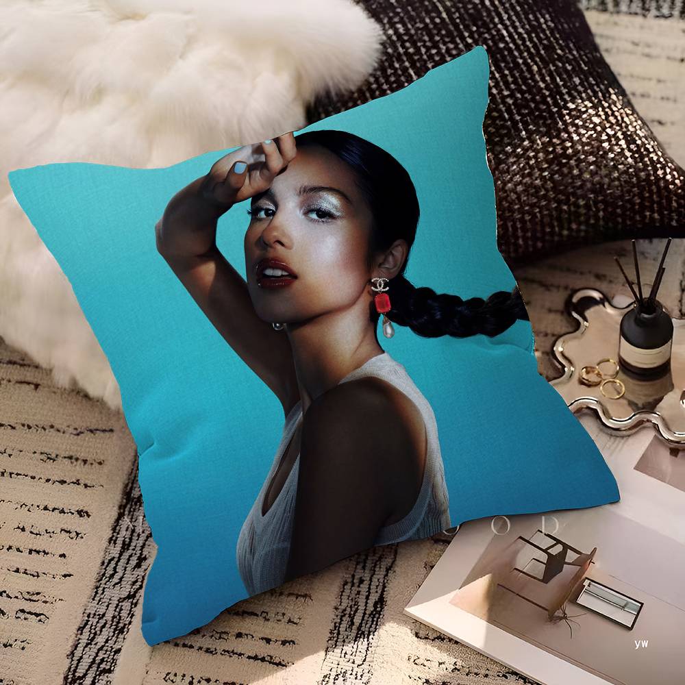Hot Pop OOlivia Rodrigo Cushion Cover Pillowcase Upholstery Sofa Throw Pillow Home Decor Pillowcas