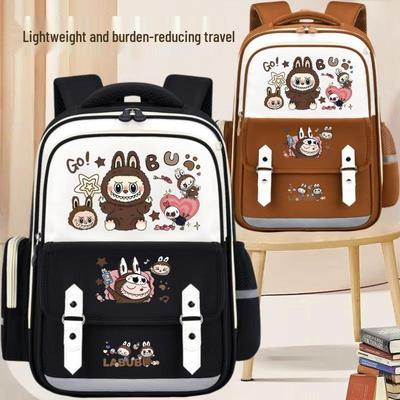 Mochila Popular para Ensino Fundamental com Proteção de Coluna para Séries 1-6, Grande Capacidade e Design Durável