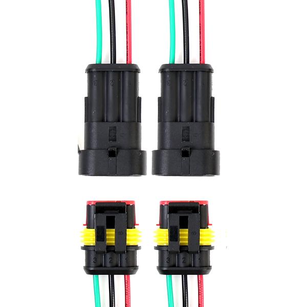 3P Way Waterproof Electrical Auto Connector Male Female Plug with Wire Cable Harness for Car Motorcycle 1.5 Series HID
