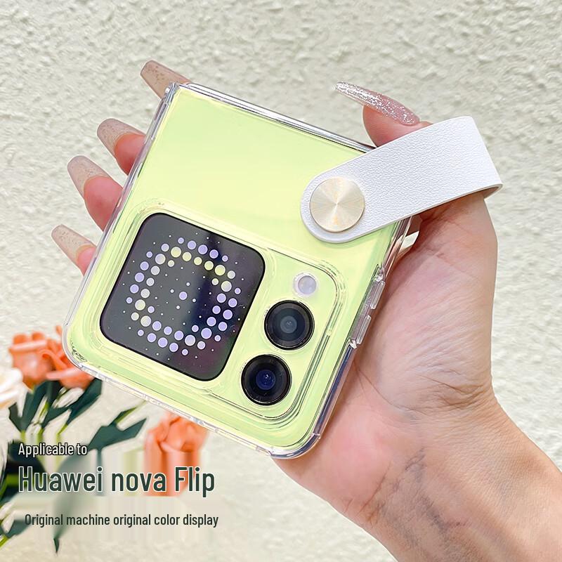 

Purecolor Clear Protective Case with Hand Strap for Huawei Nova Flip