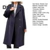 Women's Woolen Coat Autumn Winter Double-breasted Lapel Overcoat Loose-fit Solid Color Warm Long Coat for Office Daily Wear