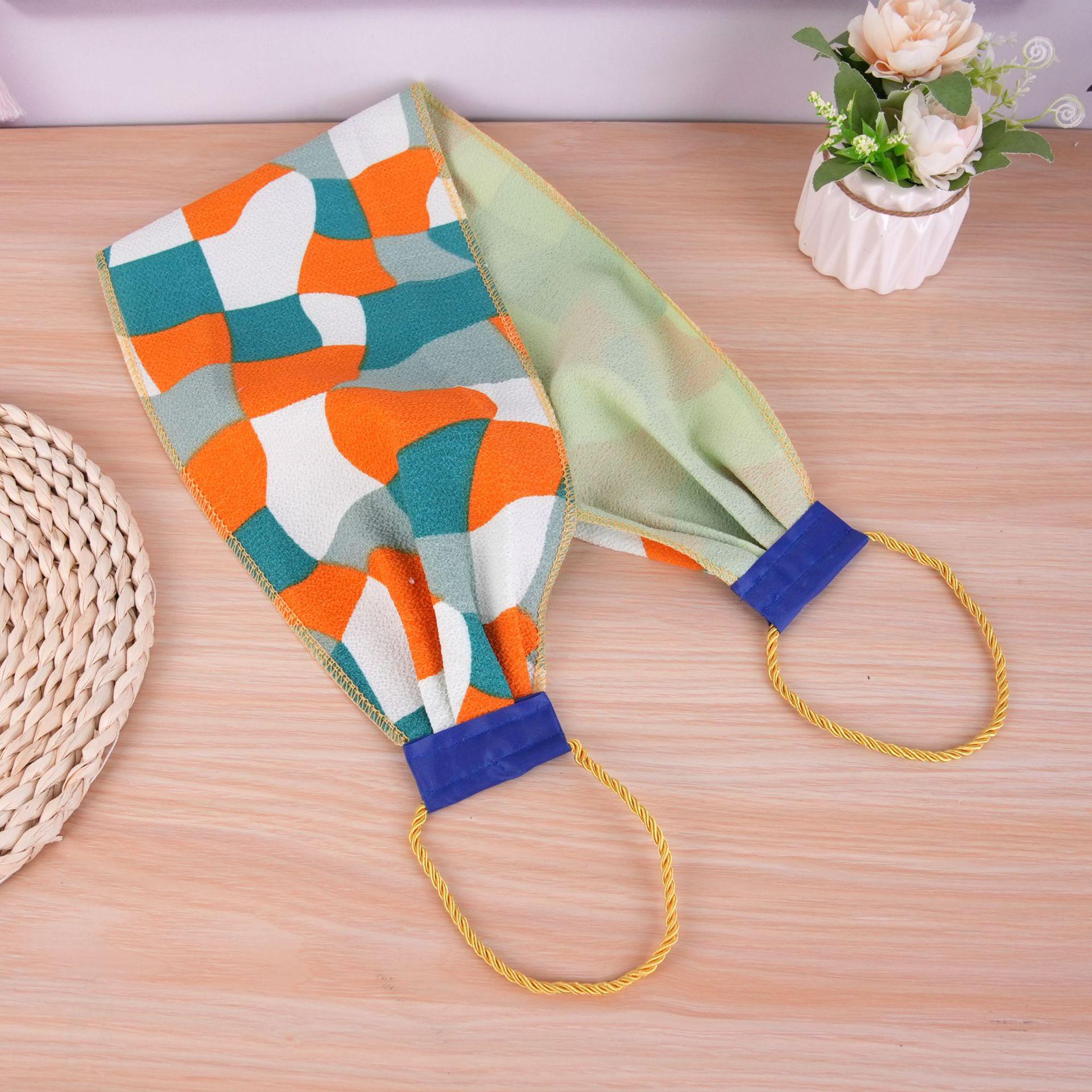 

Утолщенное двухслойное полотенце-мочалка для спины для мужчин и женщин – Длинное, с грубой песочной текстурой зелёный