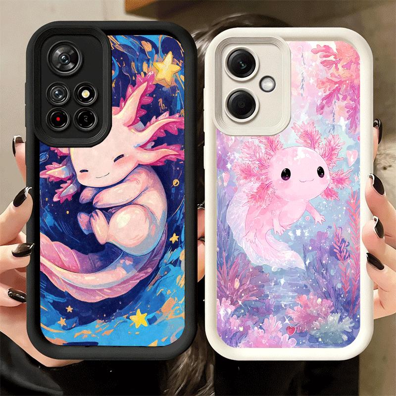 Phone Case for Xiaomi Redmi Note 15 14 13 Pro Plus Axolotl Cartoon Cute Shell 12S 11 11S 11T 5G 14S Soft Silicone Funda
