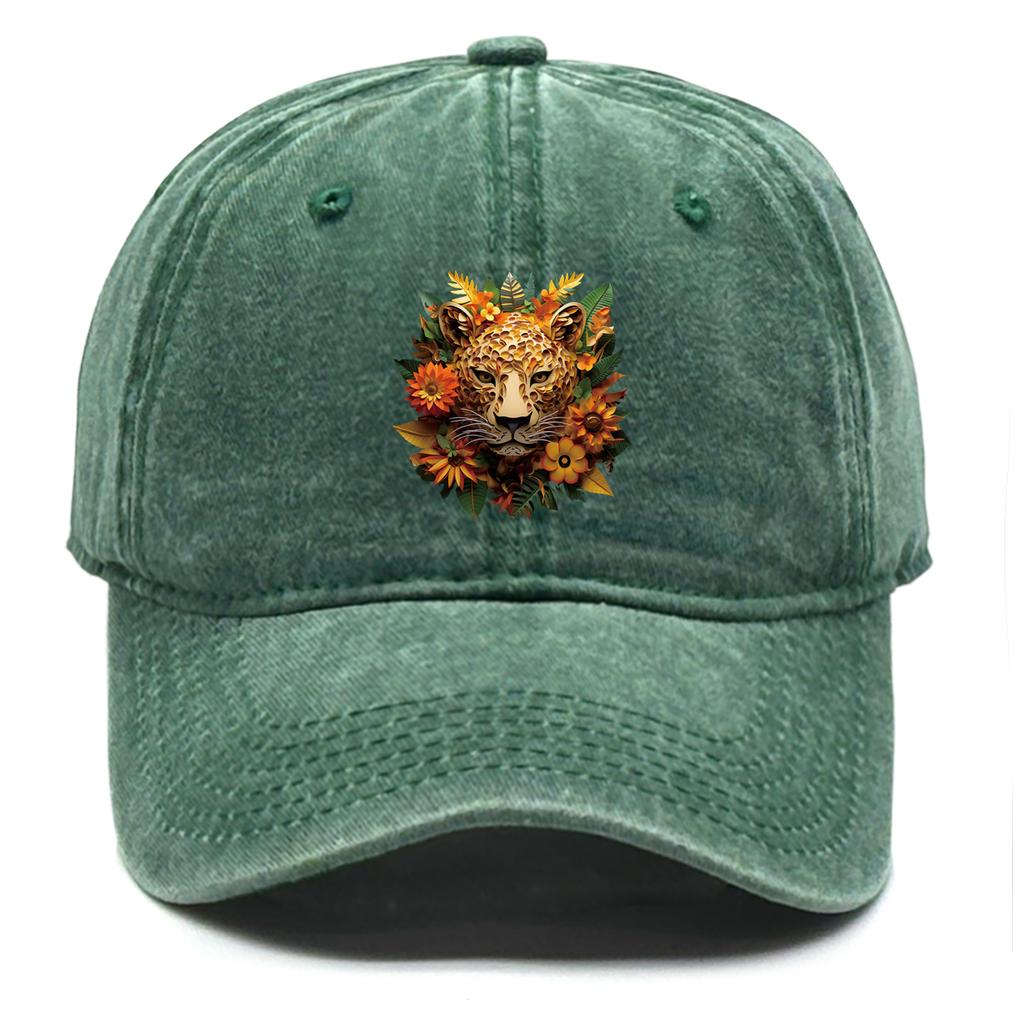 Flower Leopard Adjustable Baseball Hat Cap For Man Inelastic Distressed Snapback Baseball Caps Perfect For Mountaineering