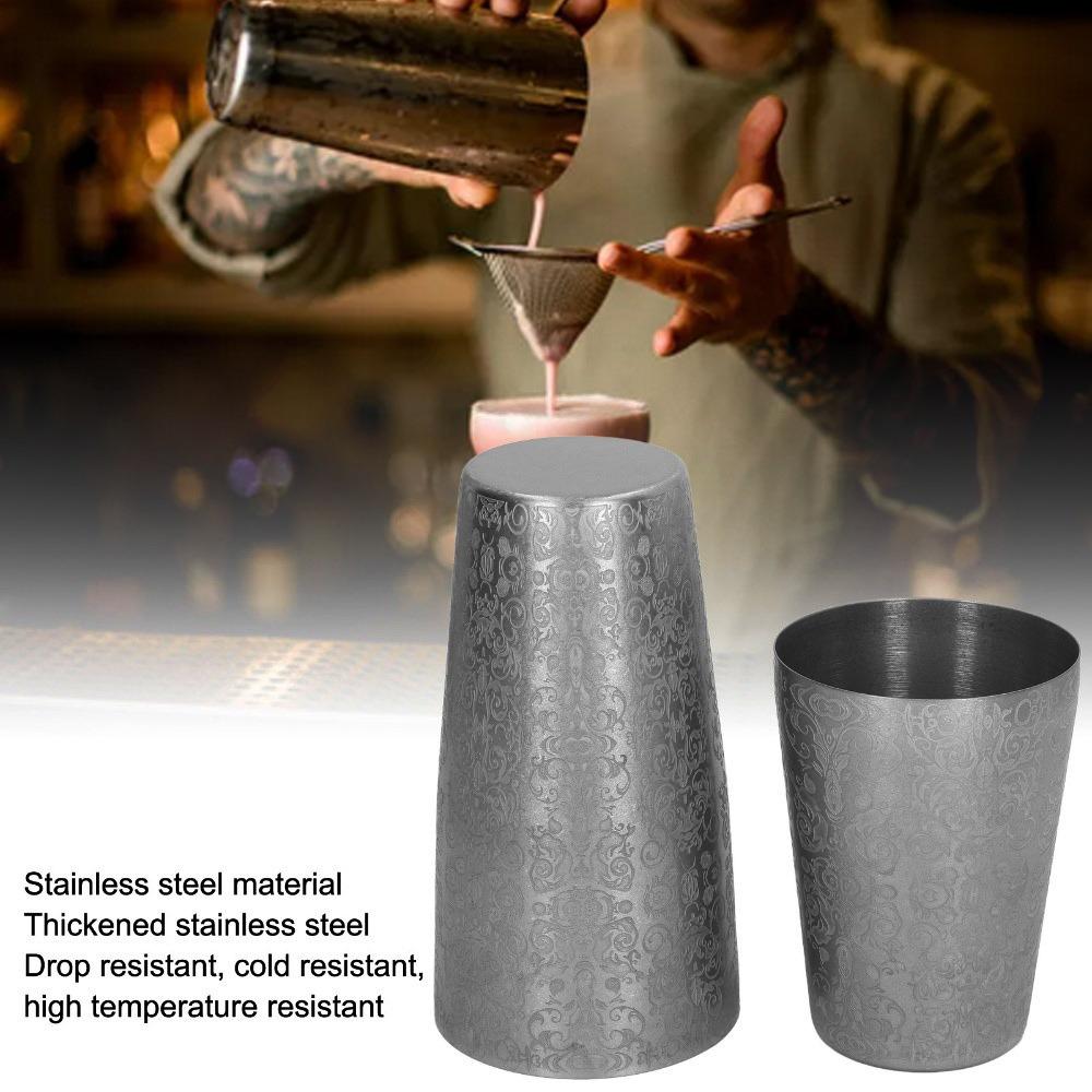 2 Piece Set Metal Boston Shaker Weighted Tins Cocktail Shaker Set Vintage Drink Mixer  Bartending