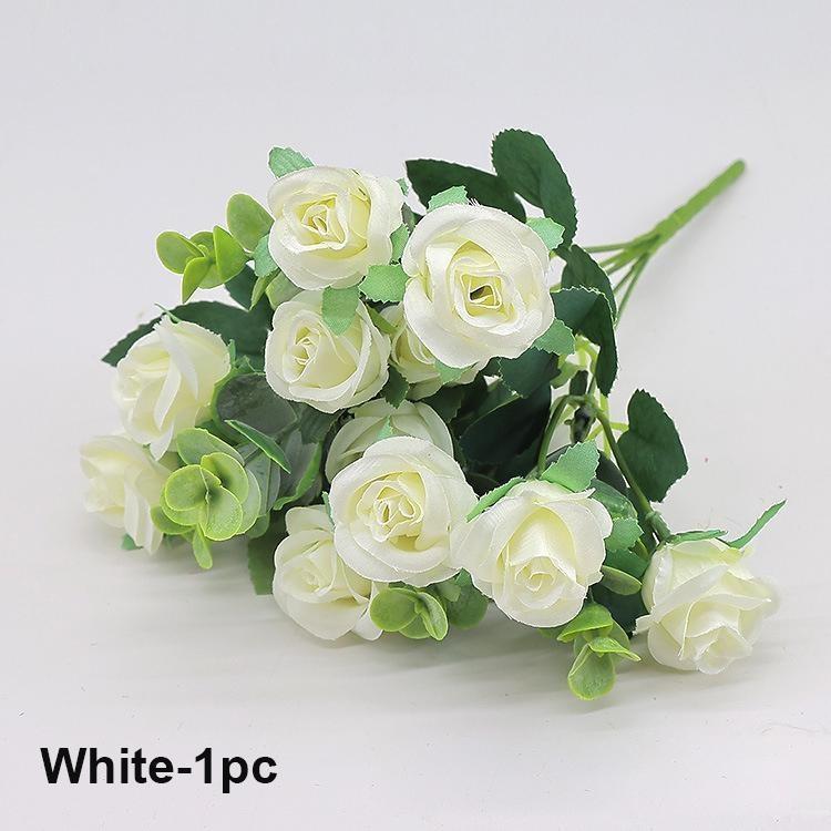 11 Heads Eucalyptus Little Rose Home Decoration Wedding Decoration Artificial Flower Plastic Flower