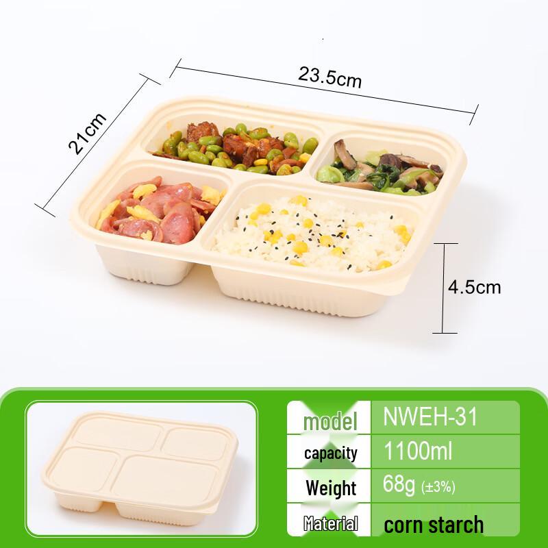 Miao Jiayi Disposable Multi-Compartment Corn Starch Meal Box