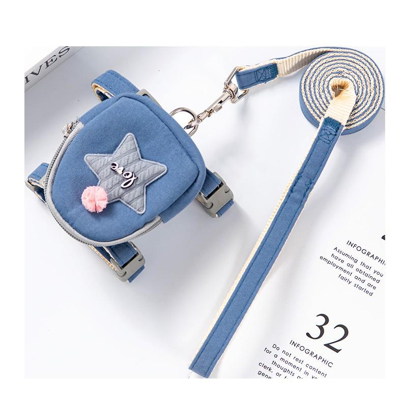 Denim Wear-Resistant Dog Leash & Harness for Small Dogs and Cats