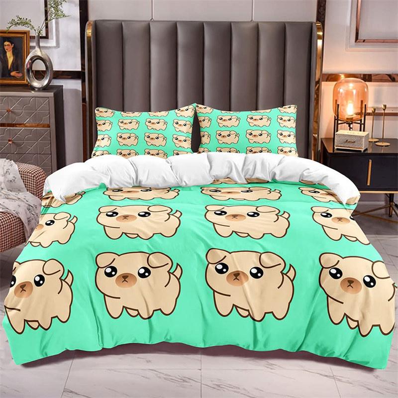 Cartoon Lovely Pig Duvet Cover Set Kawaii Animal Bedding Set King Microfiber Farmhouse Wildlife Theme Comforter Cover Pillowcase