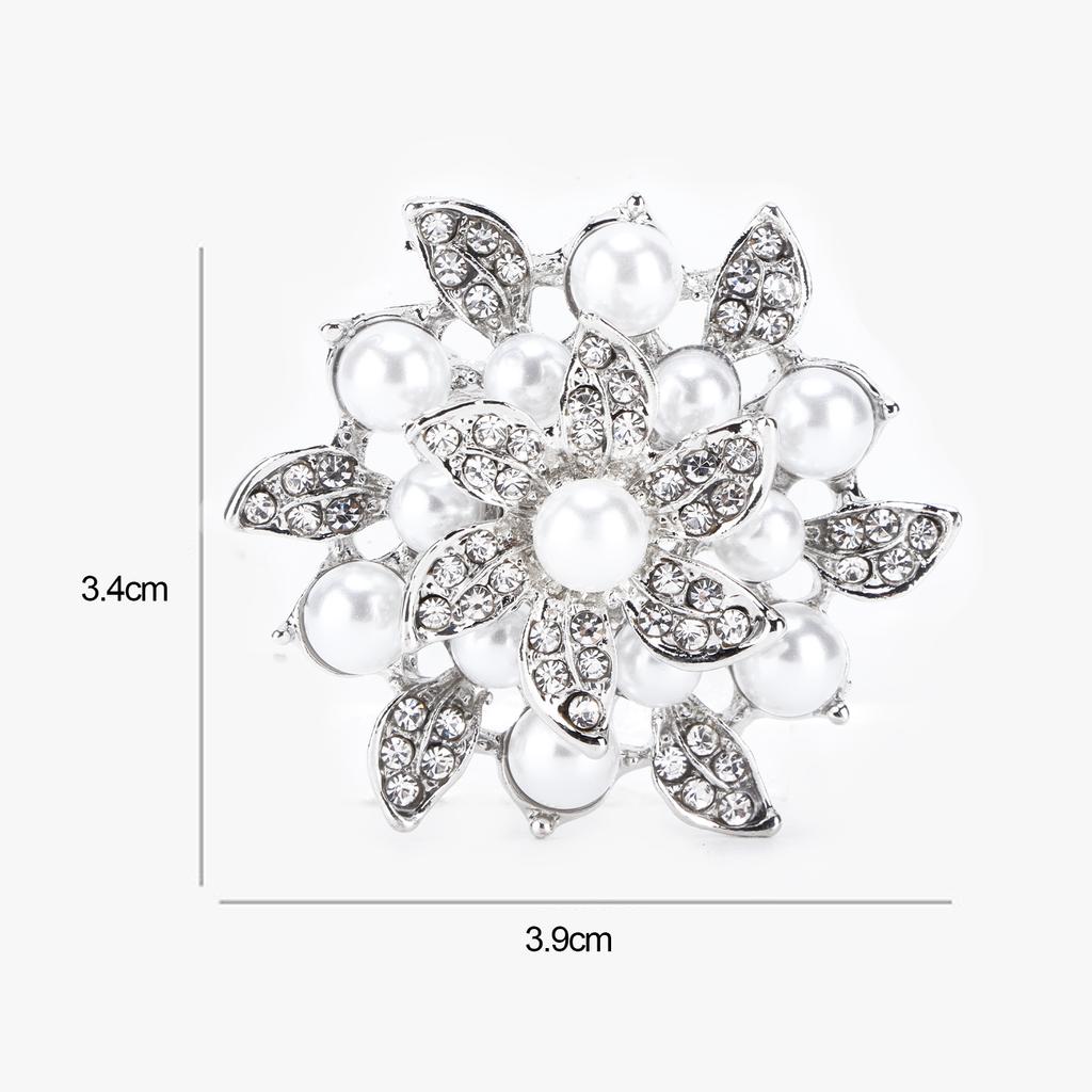 Brooch Flower Pearl Alloy Fashion for Exquisite Present Cloth Decorations
