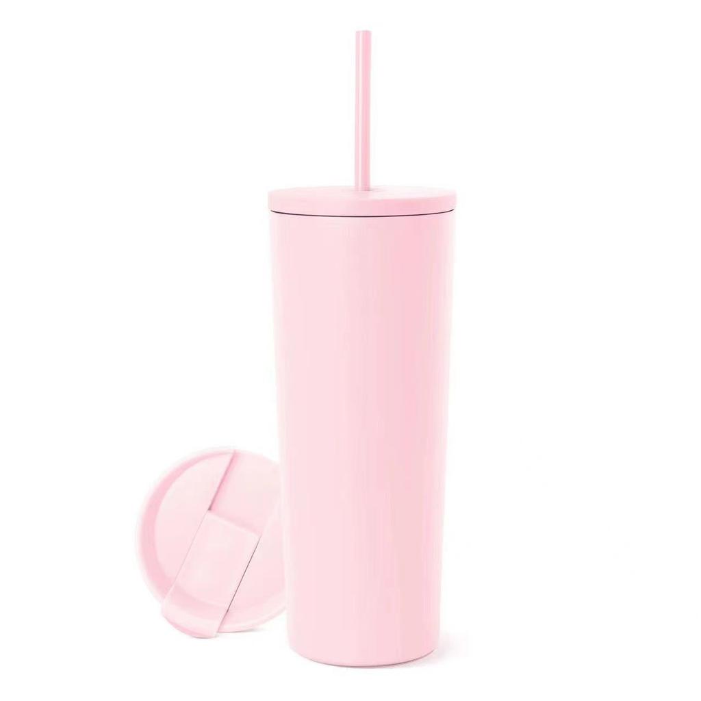 Popular SIM-style Stainless Steel Coffee Cup with Dual Lids, Vacuum Portable Double-lid Sealed Cup