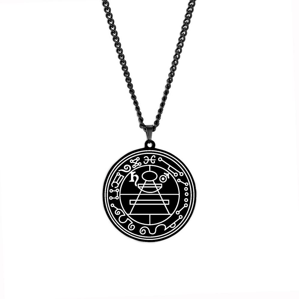 Šalamounova tajná pečeť Ochrana Mystika Amulet Šperky Nerezová ocel Laserem značený Přívěsek Náhrdelník
