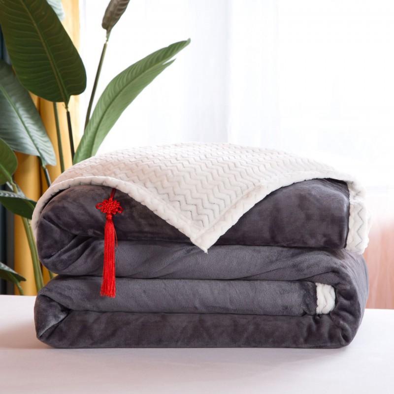 Double-Layer Thick Fleece Blanket Coral Velvet Throw Bed Office Sofa All Season Soft Warm