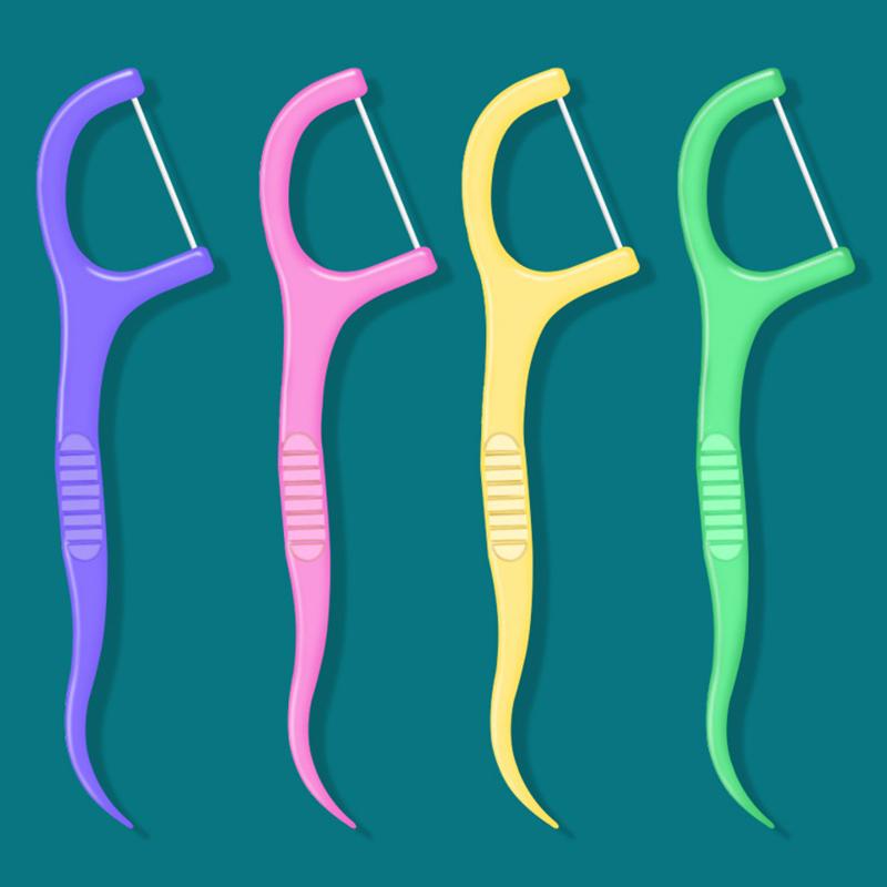 30 Pcs/Box Floss Toothpick Set Colorful Fruit Flavor Dental Floss Pick Portable Toothpick Floss Teeth Cleaner With Storage Tube