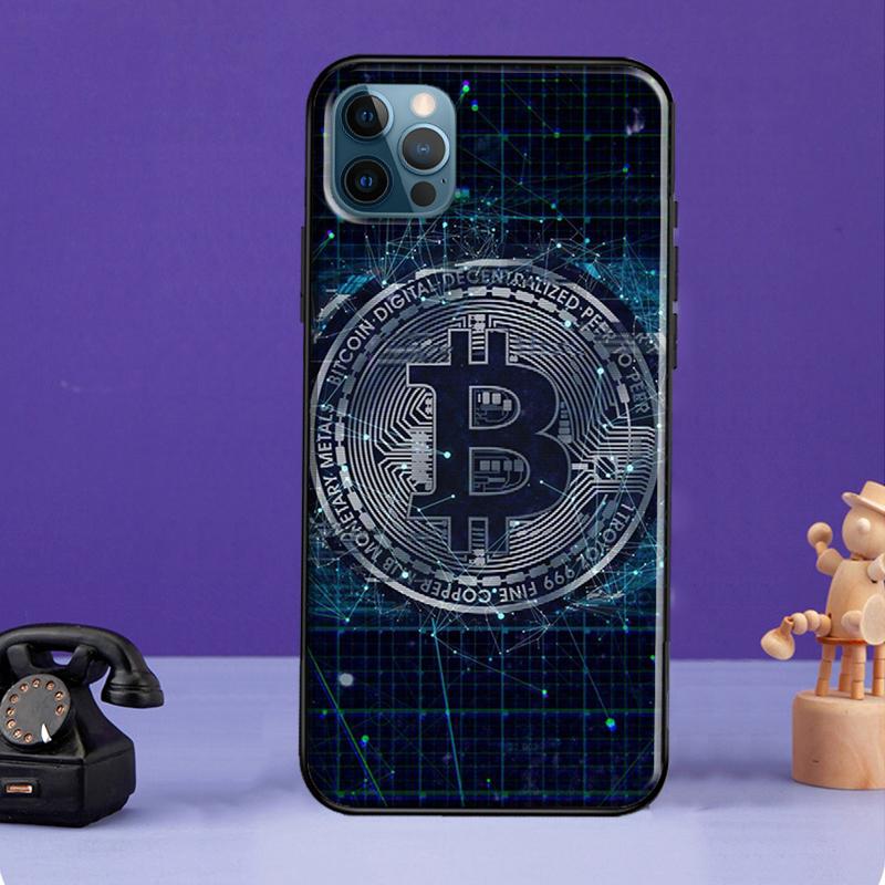 Custodia in Silicone Bitcoin per iPhone 13 Mini 11 14 12 Pro Max 7 8 Plus X XR XS Max SE 2020 Guscio per Telefono