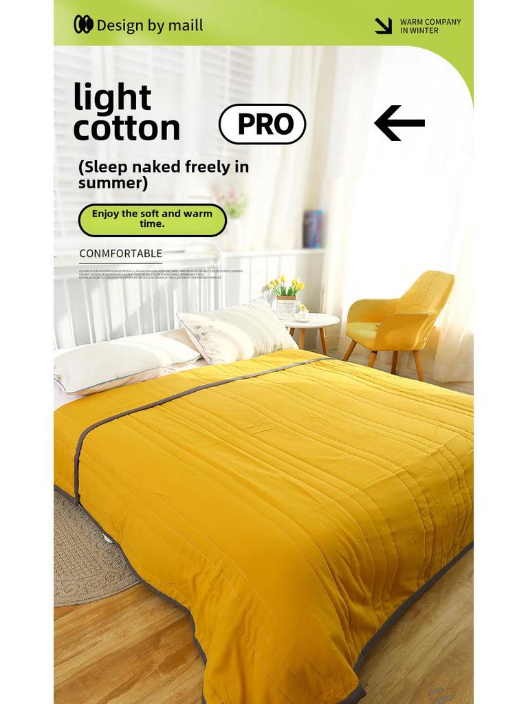 Washable Cotton Summer Quilt - Cooling and Lightweight for Single & Double Beds