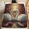 1Pc Valentine's Day Print Flannel Blanket, High Quality Comfortable for All Seasons, Home Decor, Perfect for Christmas Birthday Gift