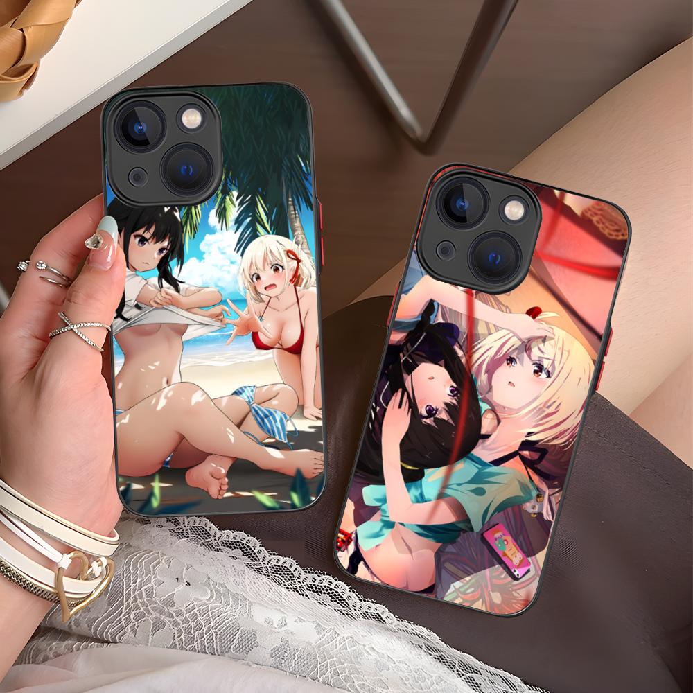 Lycoris Recoil Anime Mobile Phone Case for iPhone 16 15 14 13 12 11 X XR XS 8 7 Pro Max Plus Mini Colour Silicone Protective