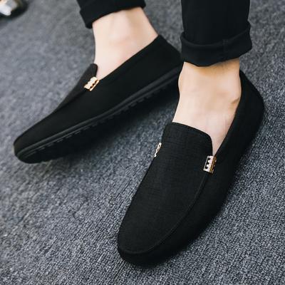 Herbst Herren Business Canvas Schuhe Outdoor Plateau Weiche Sohle Casual Loafers Leichte Faule Modische Luxus Autofahrerschuhe