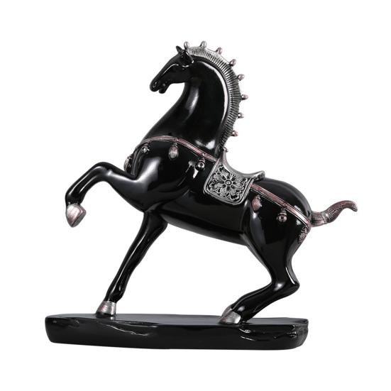 Success Horse Ornament Artistic Good Luck Horse Figurine Resin Modern Horse Statue for Home TV Stand Desk Wine Cabinet Decoration