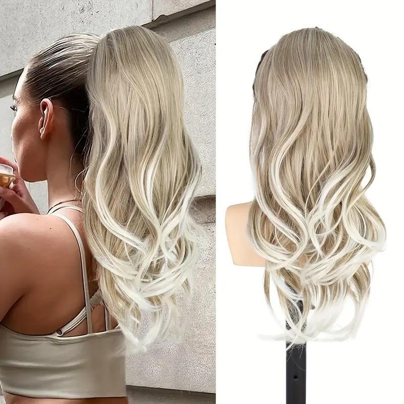 European American Wig Drawstring Ponytail Women's Layered Roll Big Wave Micro High Extension
