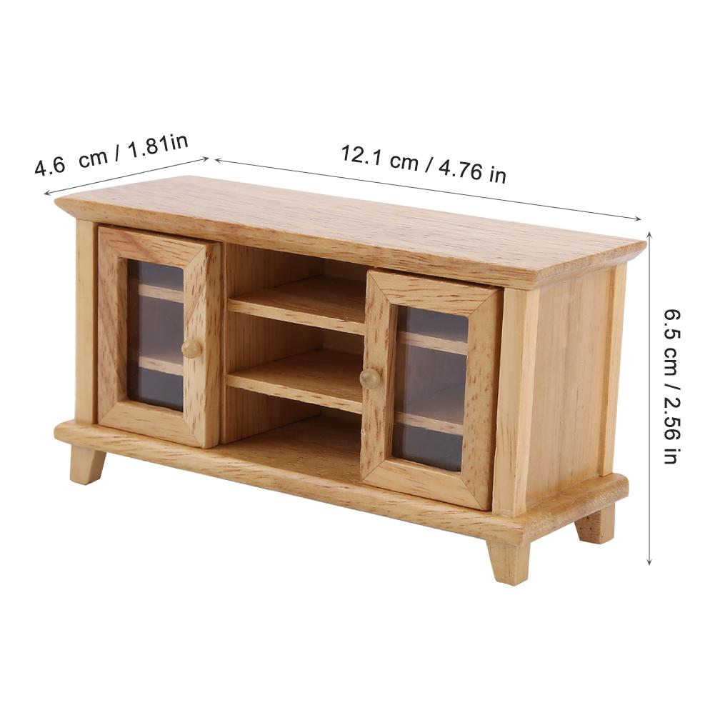 1:Maßstab 1:12 TV-Schrank mit Stauraum Miniatur Möbel aus Holz Kindergeschenk Weiß