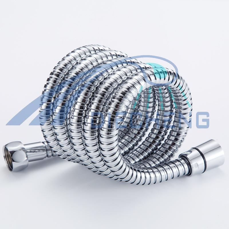 European & Japanese Style High-Pressure Shower Hose: 1.5-2m, Cold/Hot Water, Copper Cap, Stainless Steel, Double Buckle