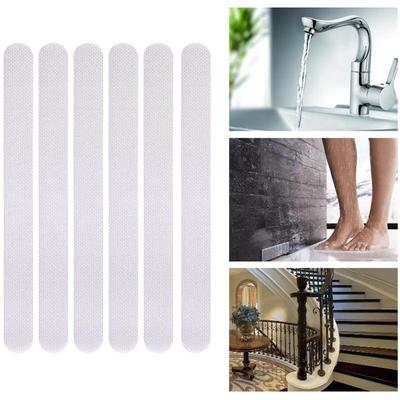 6PCS Bathroom Slip Transparent Non-Slip Tape Anti-Slip Strips Shower Stickers Square Round Shaped Antiskid Sticker