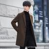Herren Wintermantel Herren Mittellang und Lang Koreanische Version Figurbetont Wollmantel Verdickter Trenchcoat