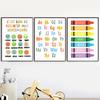 French Education Alphabet Number Colour Nursery Wall Art Print Canvas Painting Poster For Kids Boys Girls Children Room Decor