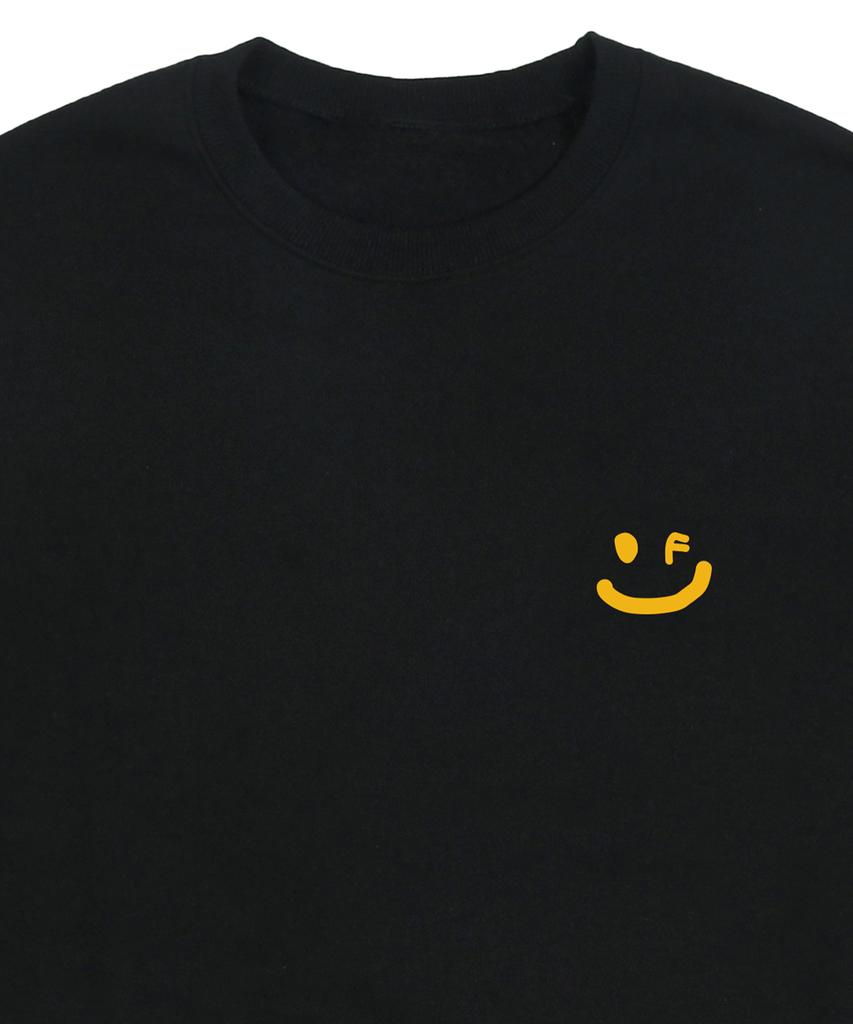 GRAVER [Unisex] Small Drawing Smile Sweatshirt_Black