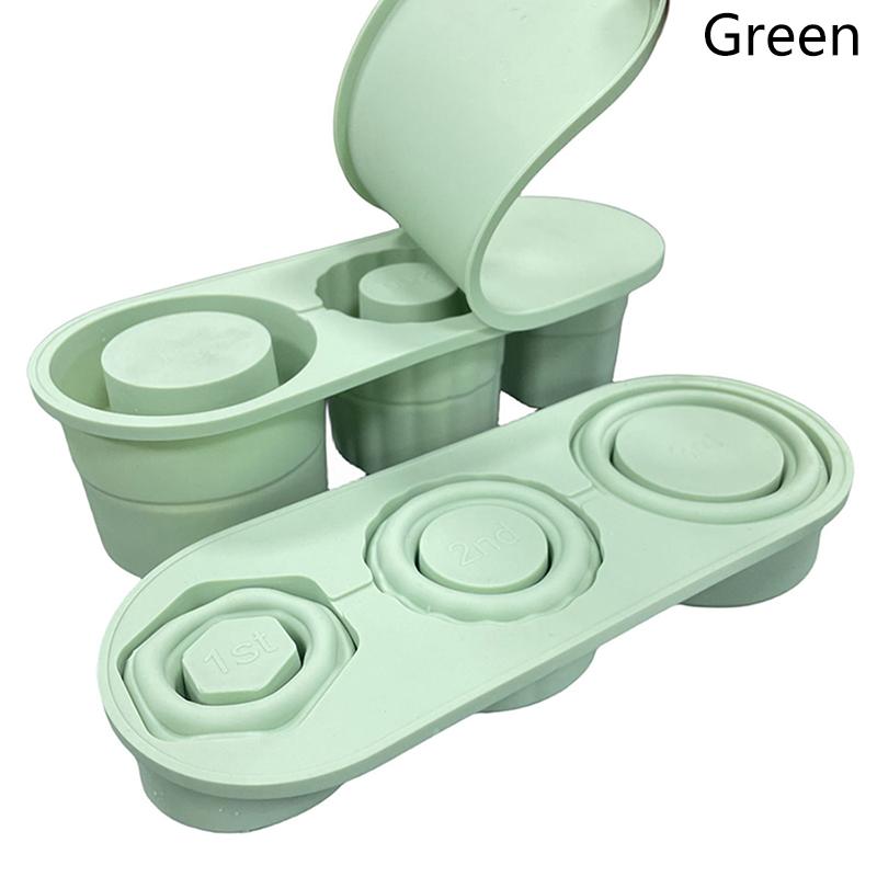 

Цилиндрический лоток для кубиков льда для стакана, складной многоразовый силиконовый лед формы цельный 3-решетчатый для напитков сока кофе