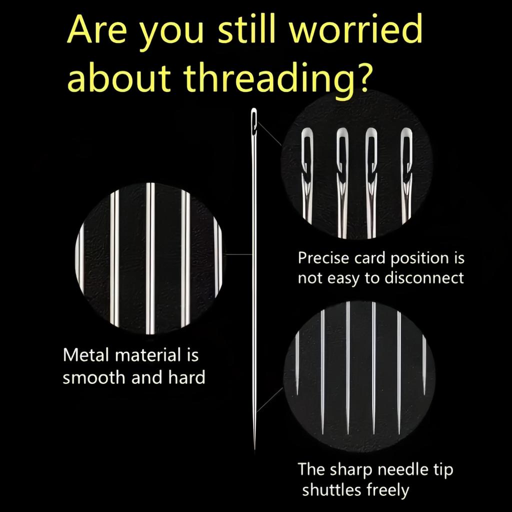Large-Eyed Hand-Sewing Steel Needles Household Hand Sewing Needles Large-Sized Needles for Elderly Quilt Mending Coarse Needles