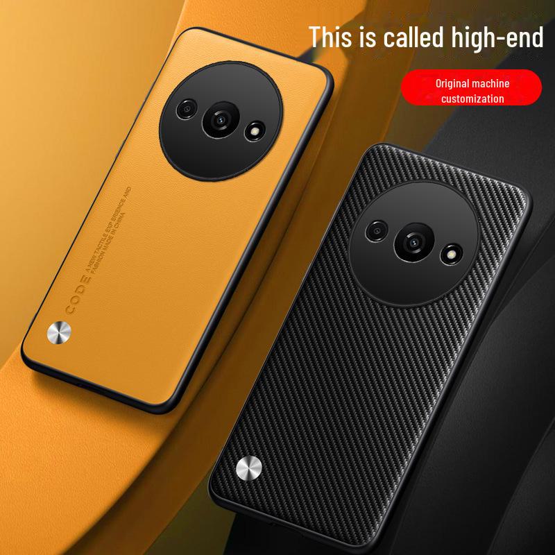 Redmi A3 4G Leder Handyhülle & Redmi 13C 5G Linsenschutz Kevlar Hülle