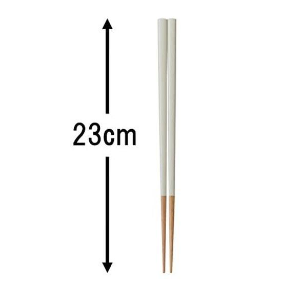 Nakano Chopsticks Coated Dishwasher Safe Natural Wood 23cm Dusty Color Ivory Non-Slip Processing Easy Grip Wakasa Made Japan
