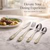 Stainless Steel Flatware Set Copper Silverware Set Rose Gold Spoon Color Cutlery Set of (Silver Gold, 8)